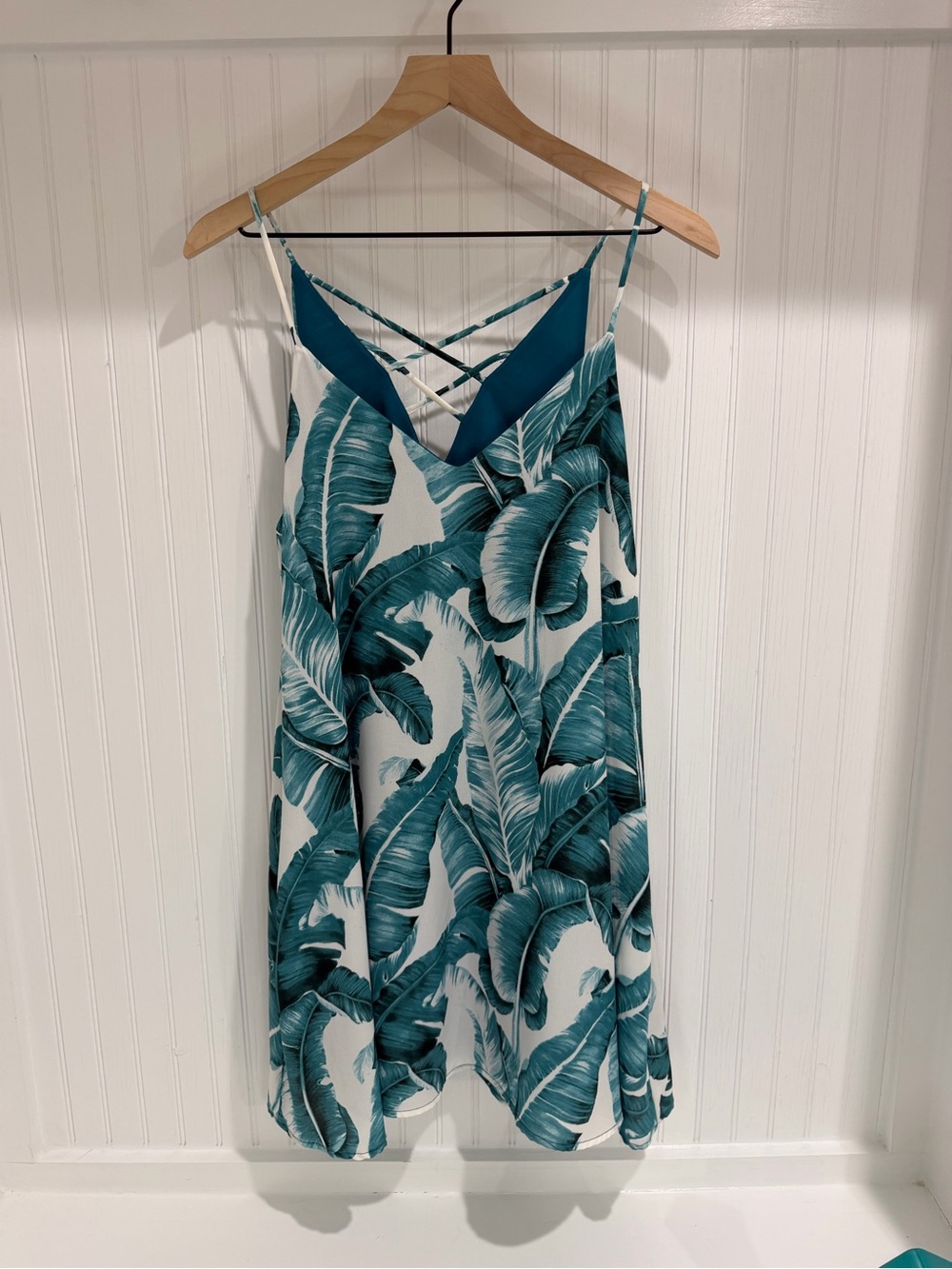 NWT Adrienne Tropical Palm Print Pocket Dress Size Small